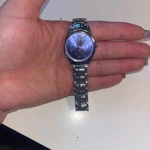 Valletta Silver Chronograph with Blue Dial Watch